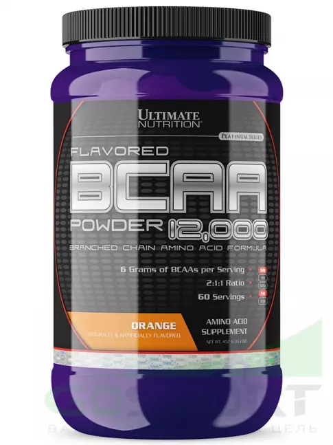 БЦАА Ultimate Nutrition BCAA 12000 457 гр (Ультимат Нутришин БЦАА 12000) (Апельсин)