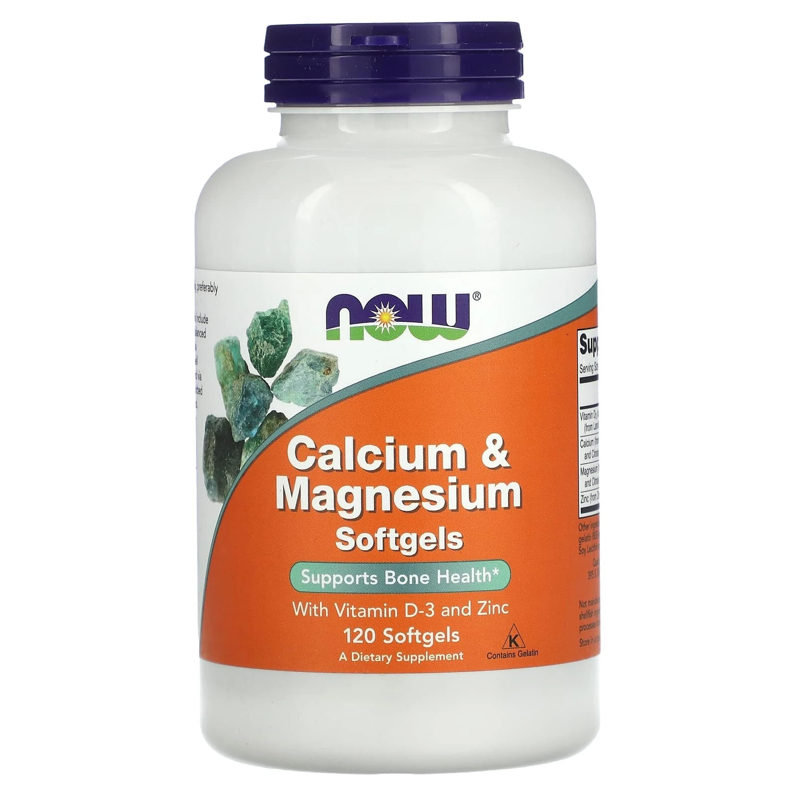 NOW Calcium & Magnesium & D3 Zinc 240 софтел (Нау Кальций Магний Д3 Цинк 240 капс)