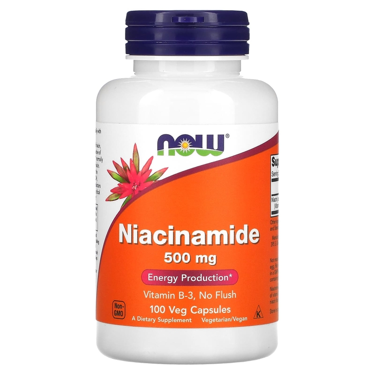 Витамин Б3 NOW Niacinamide 500 мг 100 вкапс (Нау Ниацимид 500 мг 100 вкапс)