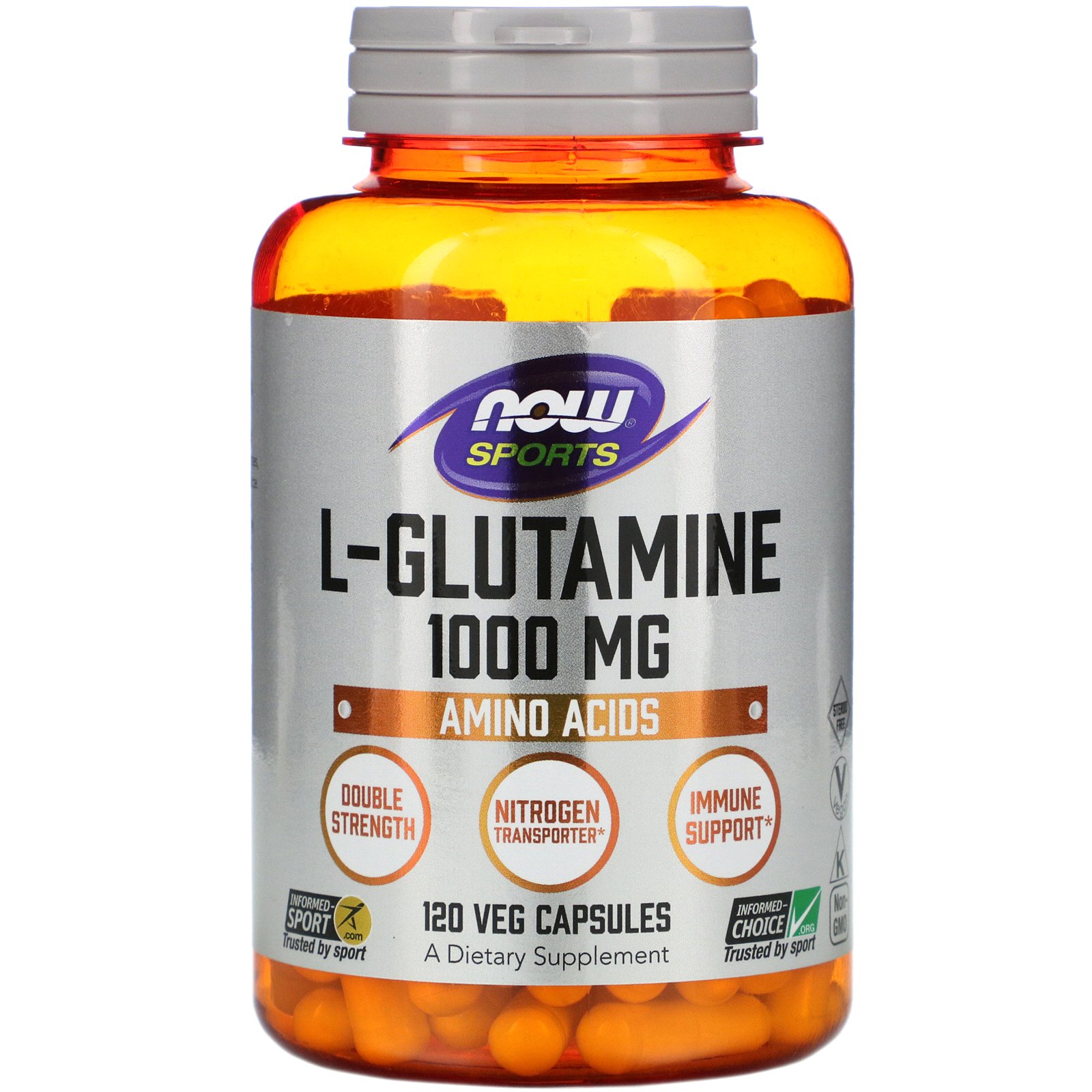 Глютамин Now L-Glutamine 1000 мг 120 капс (Нау Л-Глютамин 1000 мг 120 капс) Марка