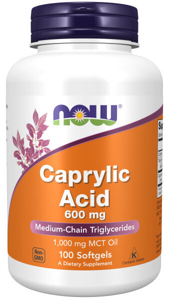 NOW Caprylic acid 600 мг 100 капс (Нау Каприловая кислота 600 мг 100 капс)