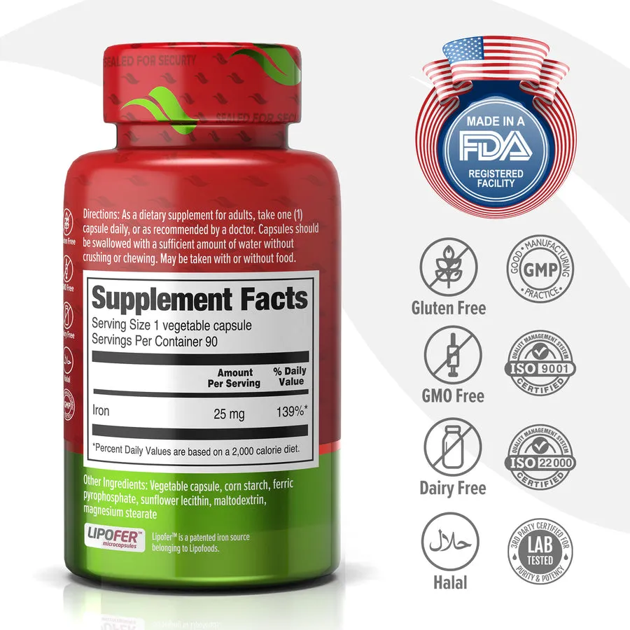 Железо ORZAX Liposomal Iron 90 капс (Орзакс Липосомальное железо 90 капс)