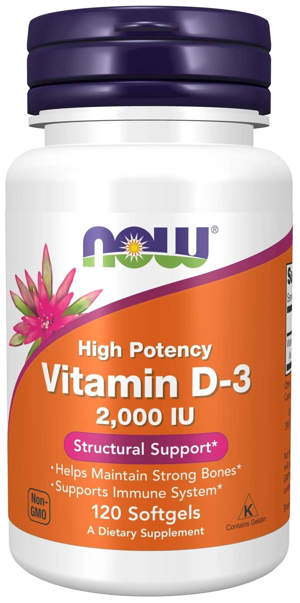 Витамин Д3 NOW Vitamin D3 2.000 МЕ 120 капс (Нау Витамин Д3 2000)