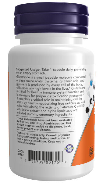 Глютатион NOW Glutathione 500 мг 30 капс (Нау Глютатион 500 мг)