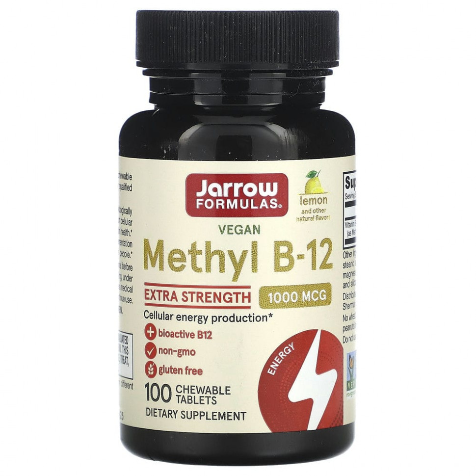 Jarrow Methyl B-12 1.000 мкг Folate 400 мк 100 пласт (Жарров Метил Б-12 1000 мкг Фолиевая 400 мкг )