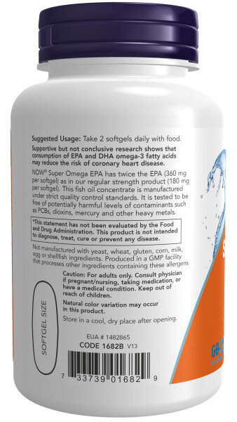 NOW Super Omega-3 ЭПК 360 мг/ДГК 240 мг 120 капс