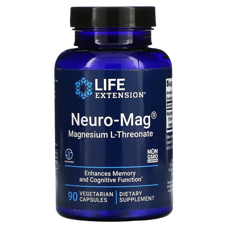 Магний Life Neuro-Mag magnesium L-Treonate 90 капс (Лайф Экстеншн Нейро Магний Л-Треонат 90 капс)