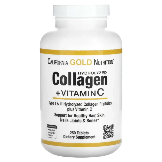 Коллаген Californiа GOLD Nutrition Beauty Hydrolyzed Collagen Peptides Plus Vitamin C 250 табл Марка