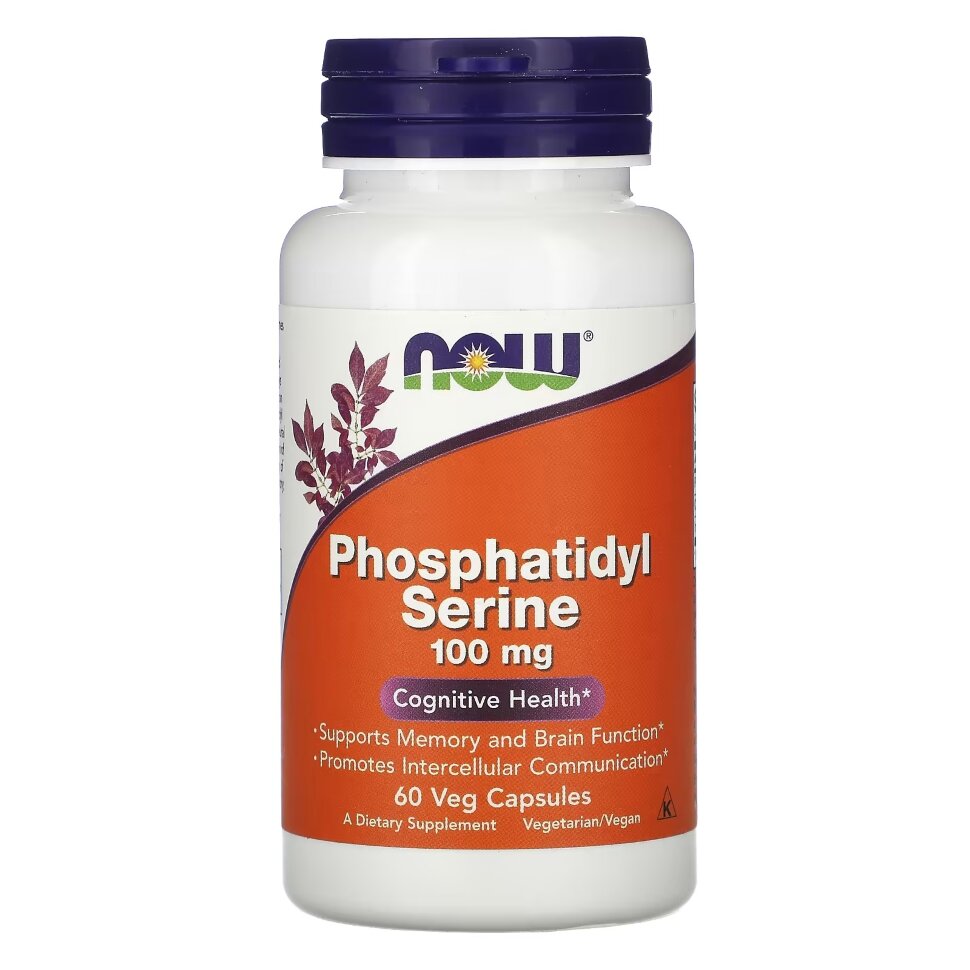 Для памяти и умственной деятельности NOW Phosphatidyl Serine 100 мг 60 капс (Нау Фосфатидилсерин)