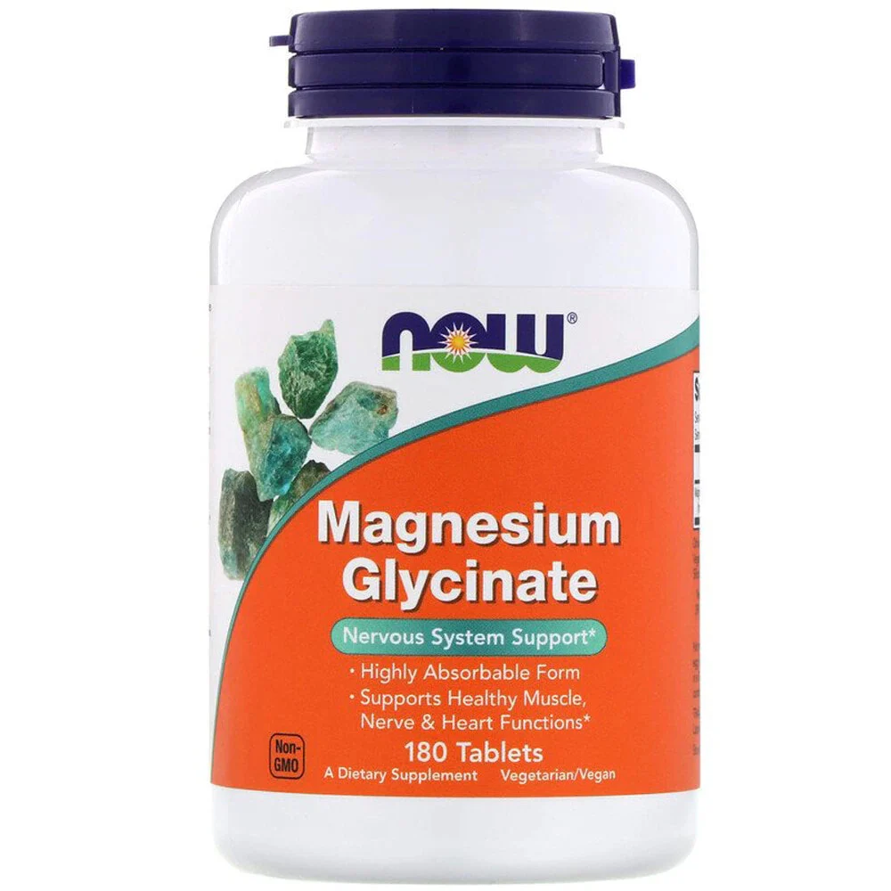 Магний NOW Magnesium Glycinate 200 мг 180 таб (Нау Магний Глицинат 200 мг 180 таб)