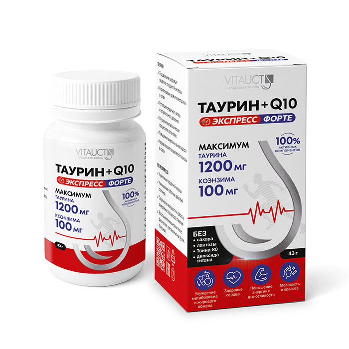 Таурин + Q10 VITAUCT Таурин + Коэнзим Q10 43 г