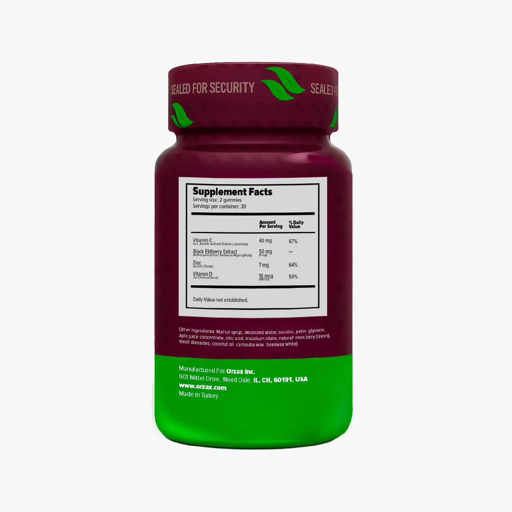 ORZAX Elderberry Immune Gummies 60 мармелад ( Орзакс Бузина 60 мармеладок)