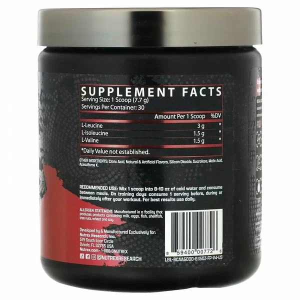 БЦАА Nutrex BCAA 6000 Recovery 231 гр ( Нутрекс БЦАА 6000 Рековери 231 гр)