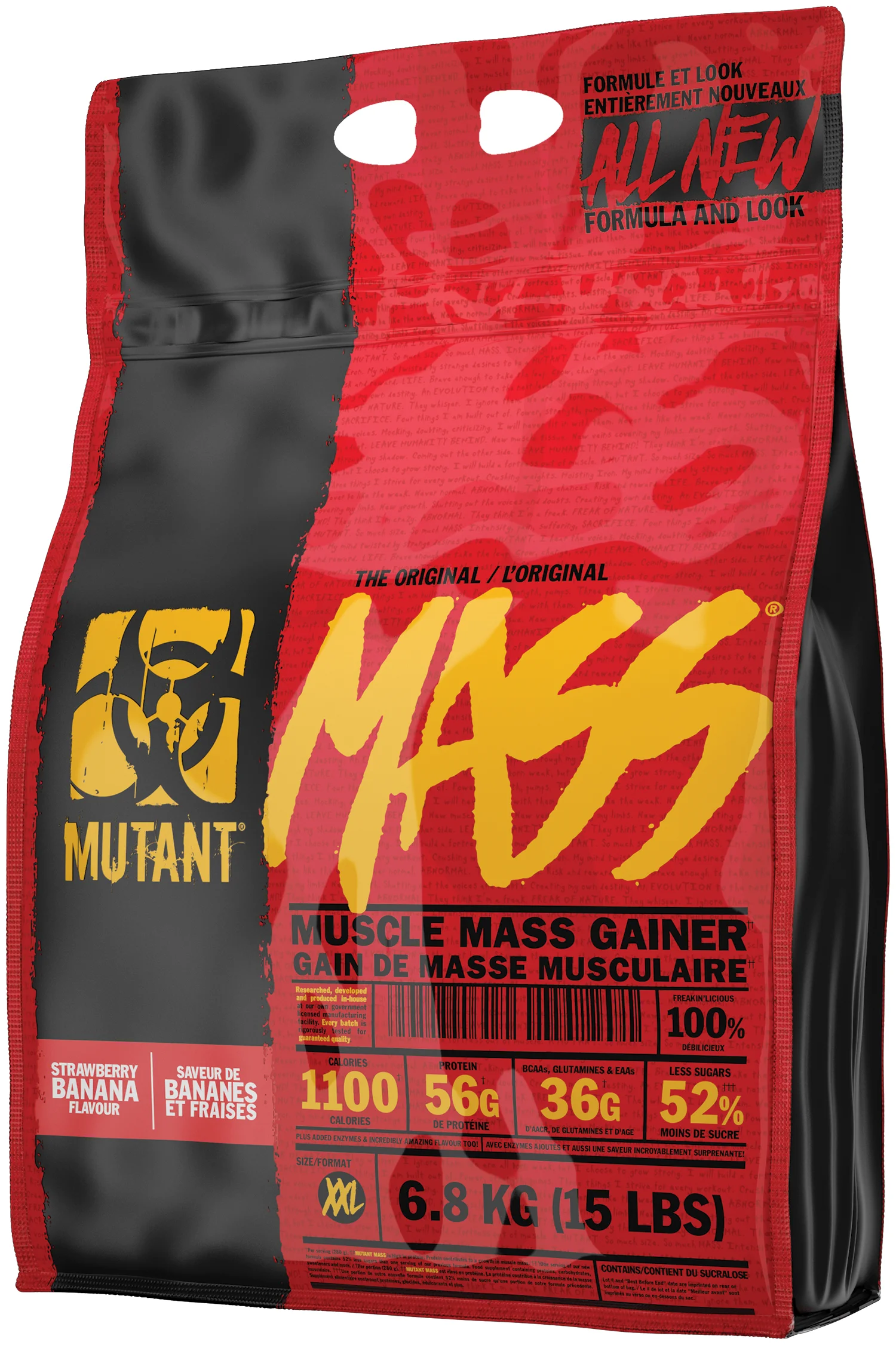 Гейнеры Mutant Mass 6800 гр (Мутант Масс 6800 гр) (Клубника-банан)