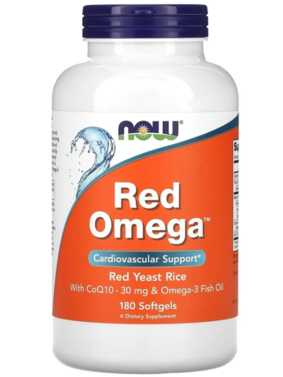 NOW Red Omega-3 with CoQ10 30 мг 180 капс (Нау Ред Омега 3 с Коэнзимом Ку 10 180 капс)