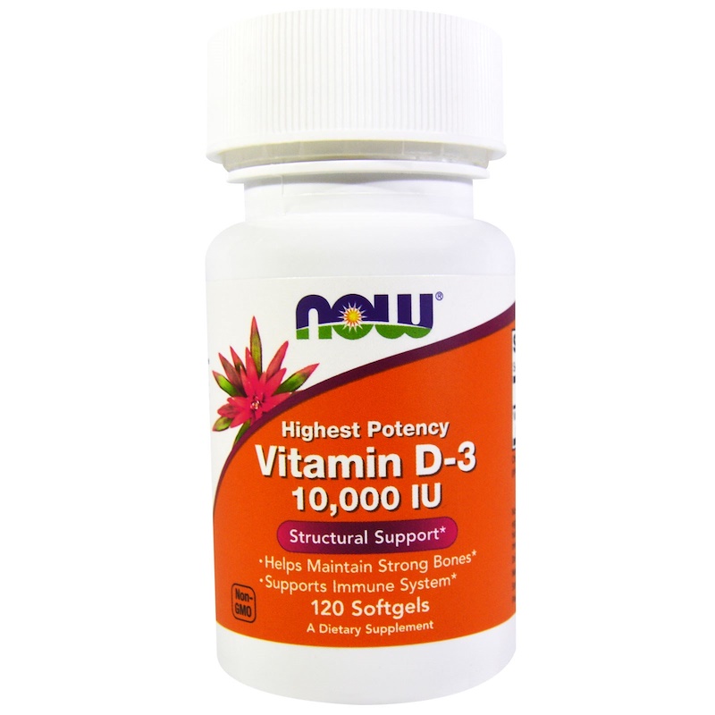 Витамин Д3 NOW Vitamin D3 10.000 МЕ 120 капс (Нау Витамин Д3 10000)