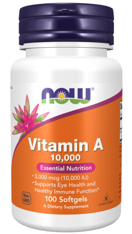 Витамин А NOW Vitamin A 10.000 МЕ 100 капс (Нау Витамин А 10000)