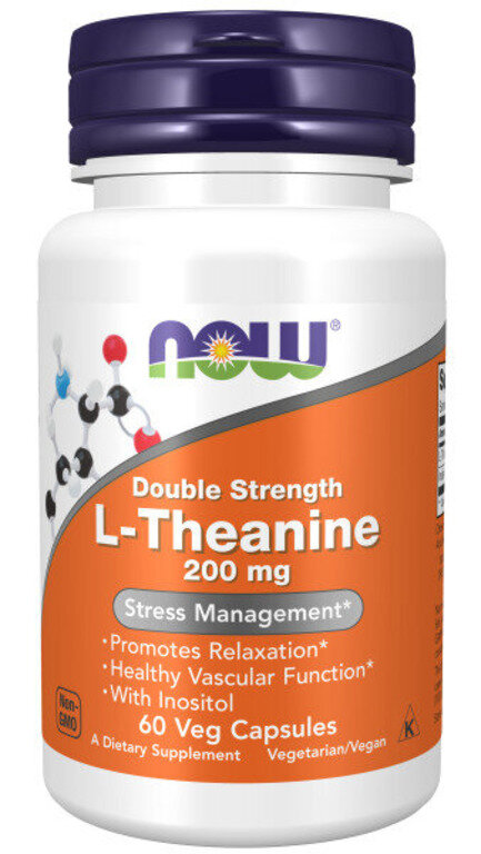 Теанин NOW L-Theanine 200 мг 60 капс (Нау Л-Теанин 200 мг 60 капс)