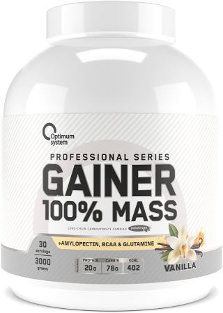 Гейнеры Optimum System 100% Gainer Mass 3000 гр (Оптимум Систем 100% Гейнер Масс 3000 гр)