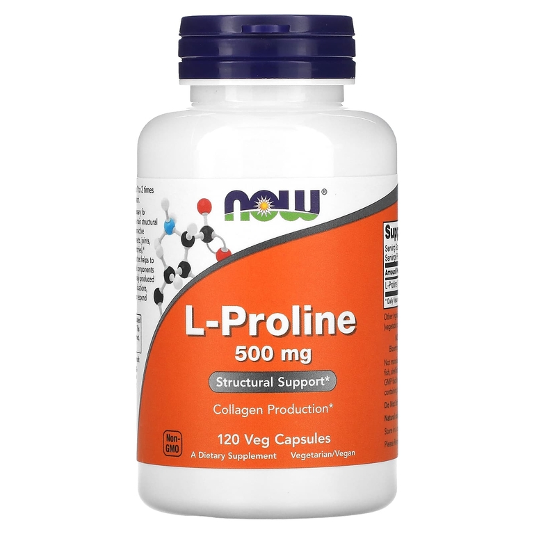 NOW L-Proline 500 мг 120 капс (Нау Л-Пролин 500 мг 120 капс)