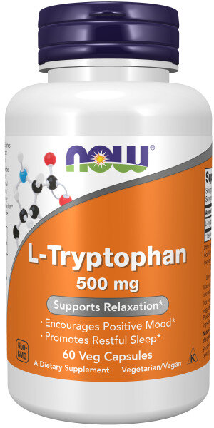 Триптофан NOW L-Tryptophan 500 мг 60 капc (Нау Л-Триптофан 500 мг 60 кап)
