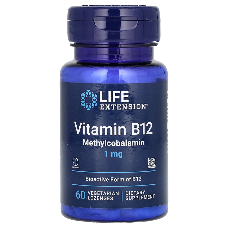 Витамин Б12 Life Extension Methylcobalamin B-12 1 мг 60 пласт (Лайф Экстеншин Метил Б-12 1 мг )