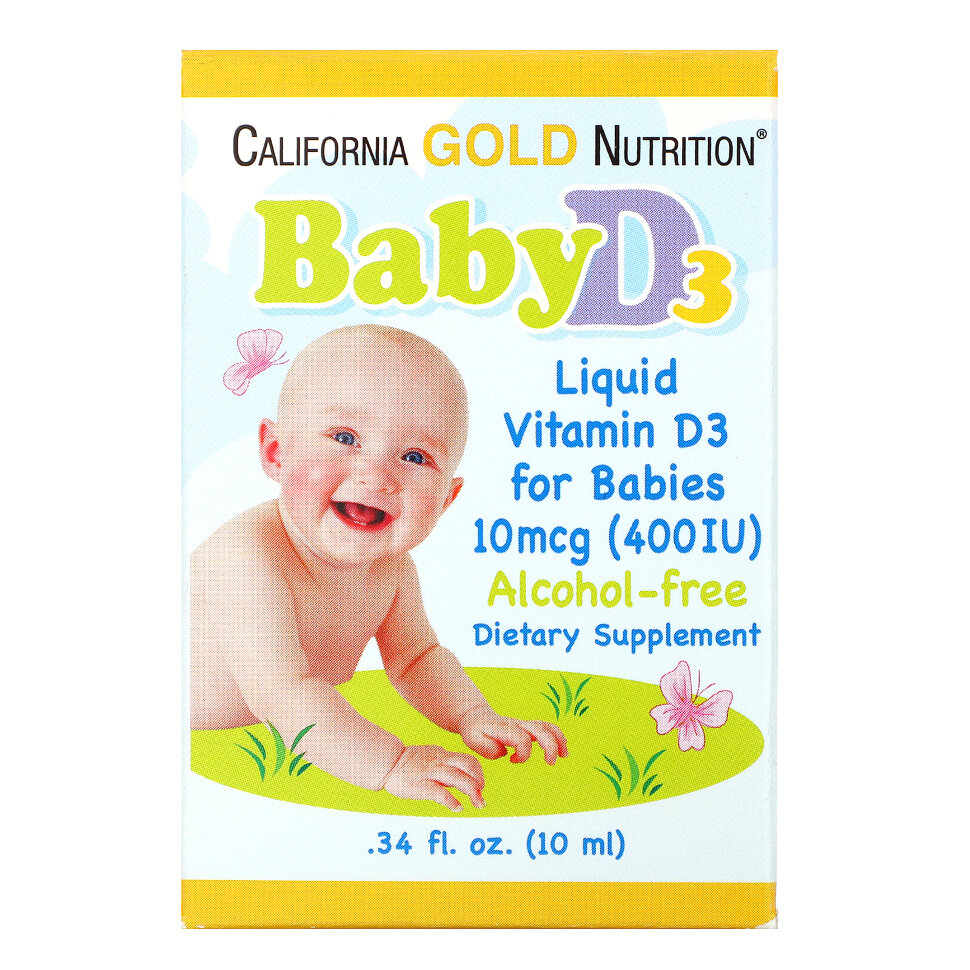 Витамин D3 California Gold Nutrition Baby D3 400 ME 10 мл (Калифорния Голд Бэби Д3 400 МЕ)Марка