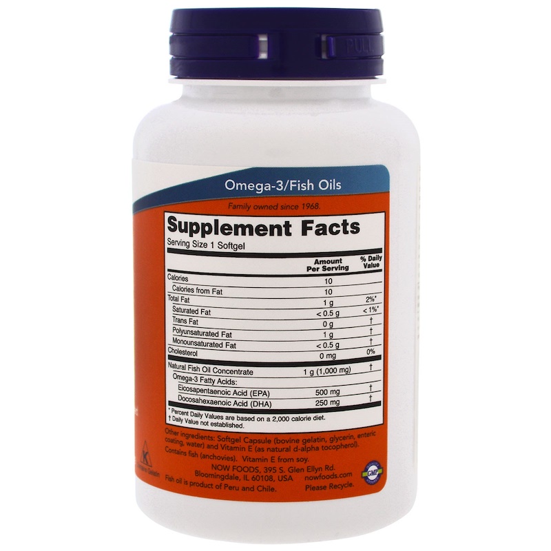 NOW Ultra Omega-3 1000 мг ЭПК 500 мг/ДГК 250 мг 90 капс (Нау Ультра Омега-3)