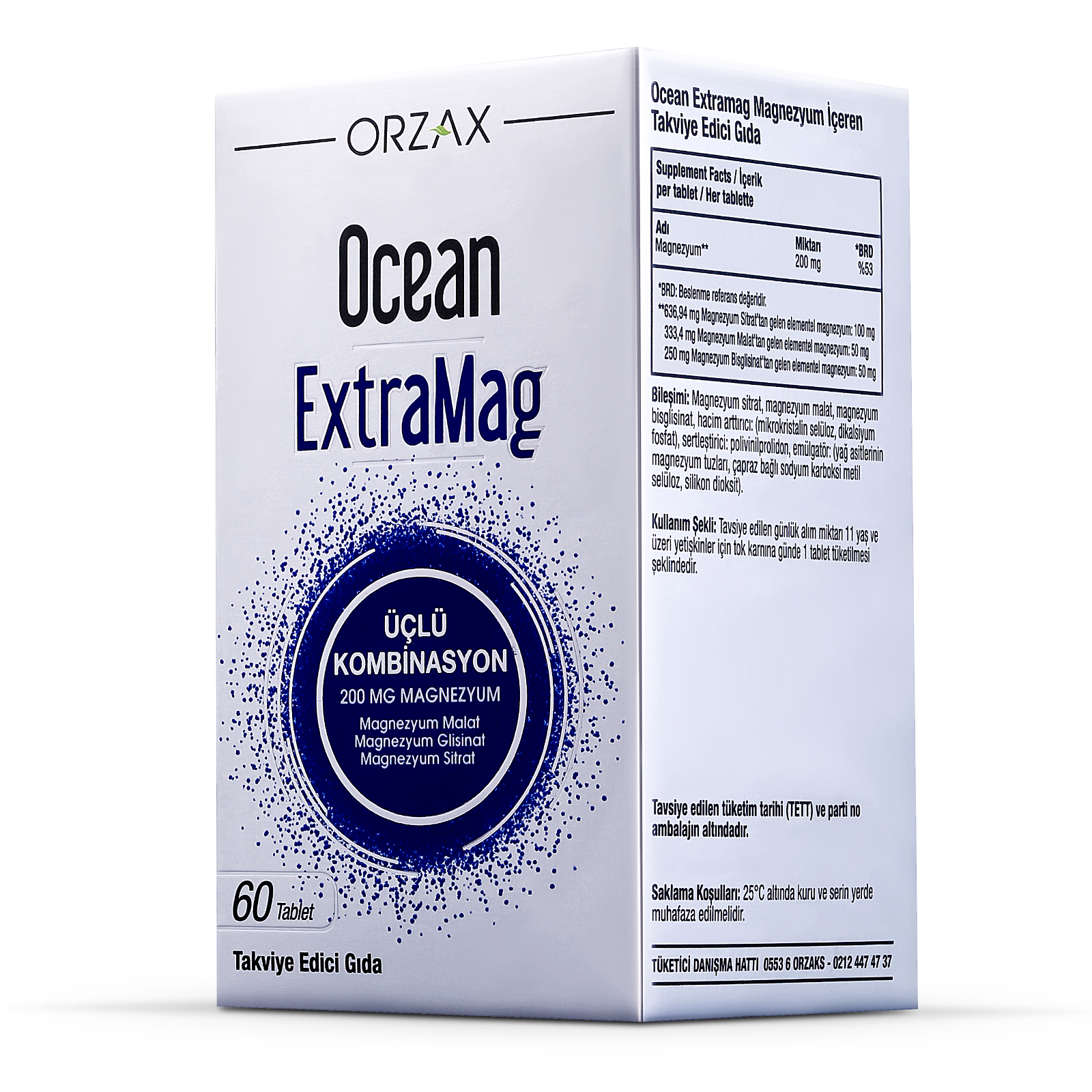 Магний ORZAX Ocean ExtraMag Triple Combination 60 таб (Орзакс ЭкстраМаг Тройная Комбинация 60 таб)