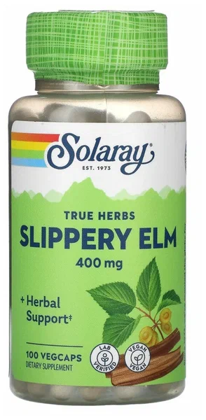 Solaray Slippery Elm 400 мг 100 вкапс (Соларей Скользкий вяз  400 мг 100 вкапс)