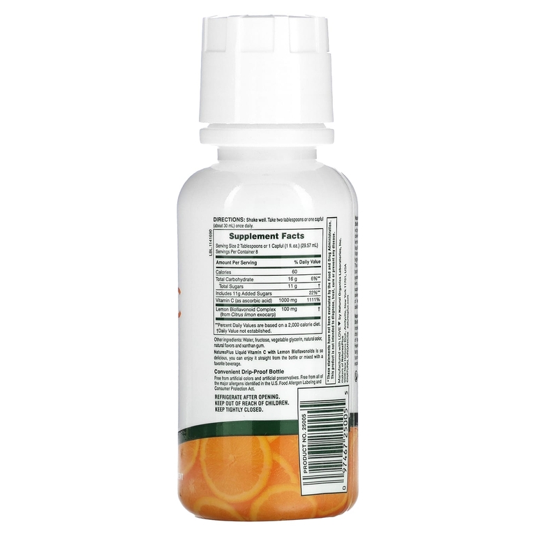 Витамин С Natures Plus Liqid Vitamin C 1000 мг 236 мл (Натурес Плас Жидкий Витамин С 1000 мг 236 мл)