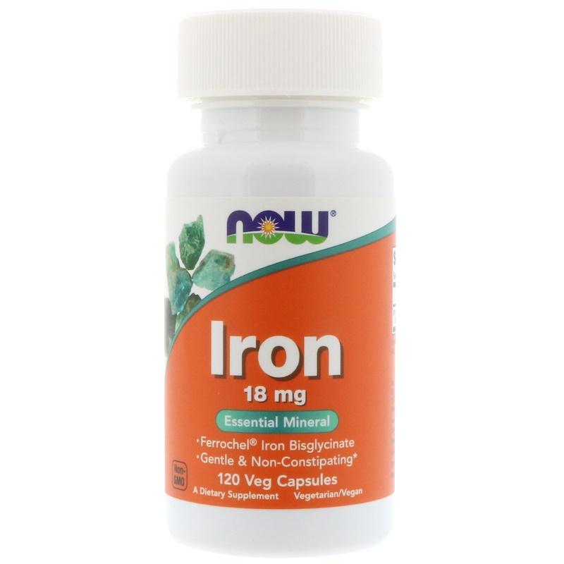 Железо NOW Iron 18 мг 120 капс (Нау Железо 18 мг 120 капс)