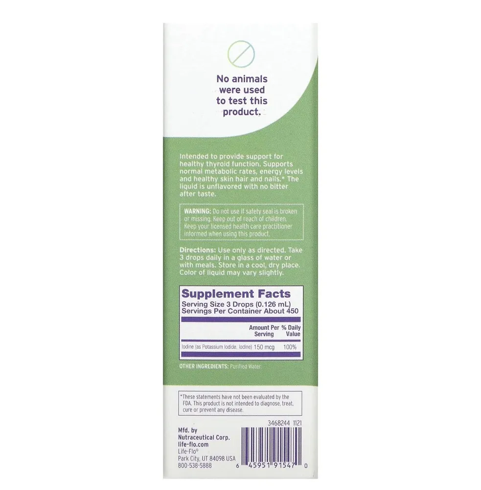 Йод Life-flo liquid iodine plus 59 мл (Лайф-фло жидкий йод плюс 59 мл)