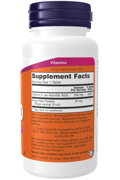 Витамин С NOW Vitamin C-500 RH 500 мг 100 таб (Нау Витамин С-500 100 таб)