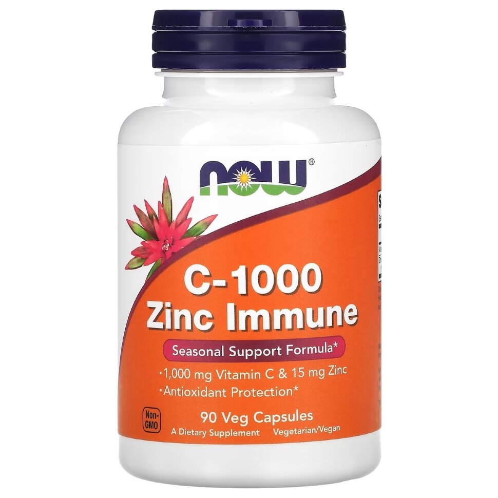 Витамин C NOW C-1000 + Zinc Immune 90 вкапс (Нау С-1000 + Цинк для Иммунитета 90 капс)