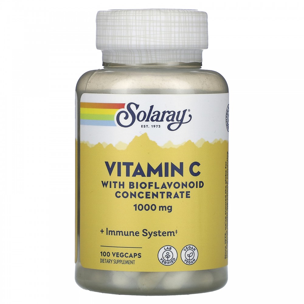 Витамин С Solaray Vitamin C With Bioflavonoid Concentrate 1000 мг 100 кап(Соларей Витамин С 1000 мг)