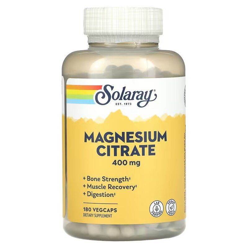 Магний Solaray Magnesium Citrate 400 мг 90 капс (Соларей Магний Цитрат 400 мг 90 капс)