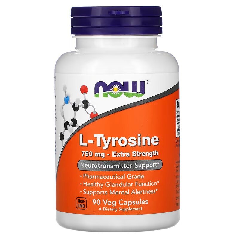 Тирозин NOW L-Tyrosine 750 мг 90 капс (Нау Л-Тирозин 750 мг)