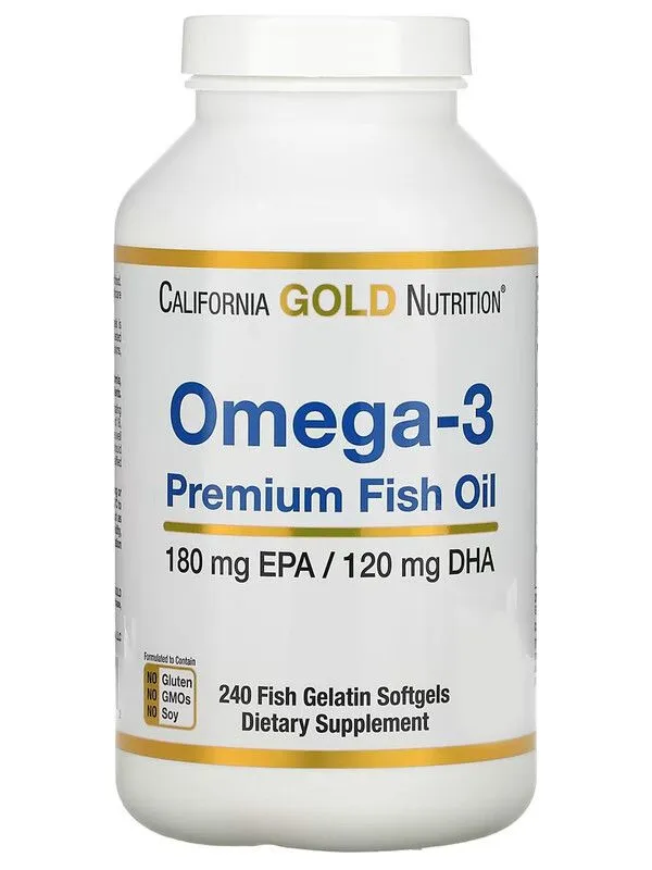 California Gold Nutrition Omega-3 Premium 1100 мг ЭПК 180 мг/ДГК 120 мг 240 капс Марка