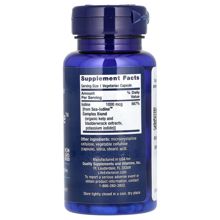 Йод Life Extension Sea-Iodine 1000 мкг 60 капс (Лайф Экстеншин Йод 1000 мкг 60 капс)