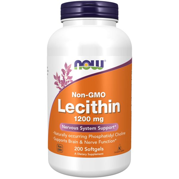 Лецитин NOW Now-GMO Lecithin 1200 мг 200 капс (Нау Лецитин 1200 мг 200 капс)