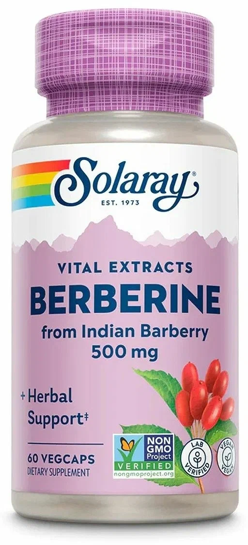 Общее укрепление организма Solaray Berberine 500 мг 60 вкапс (Соларей Берберин 60 вкапс)
