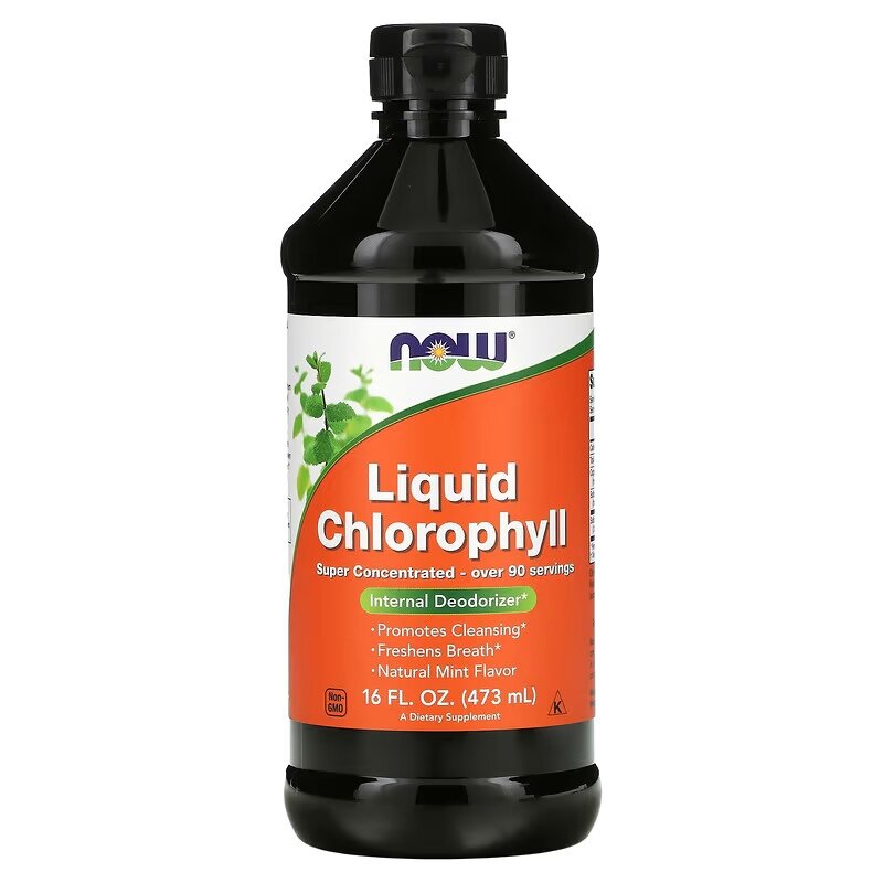 Хлорофил NOW Liquid Chlorophyll & mintl 473 мл (Нау Жидкий Хлорофил 473 мл)