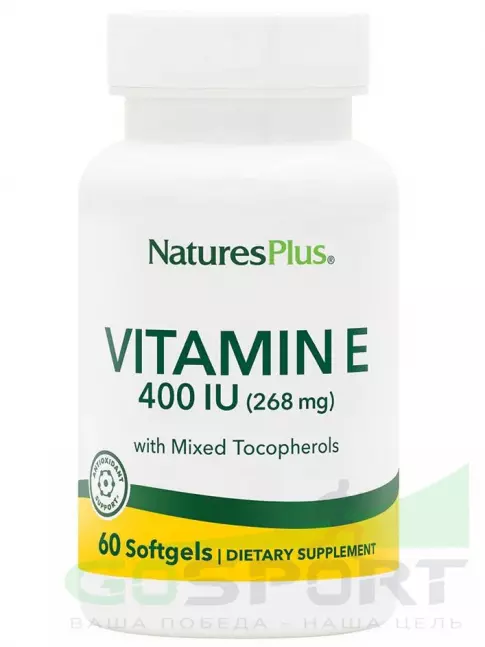 Витамин Е Natures Plus Vitamin E 400 IU 60 капс (Нэйчералс Плас Витамин Е 400 60 капс)