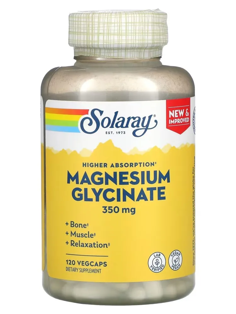 Магний Solaray Magnesium Glycinate  350 мг 120 вкапс (Соларей Магний Глицинат 350 мг)