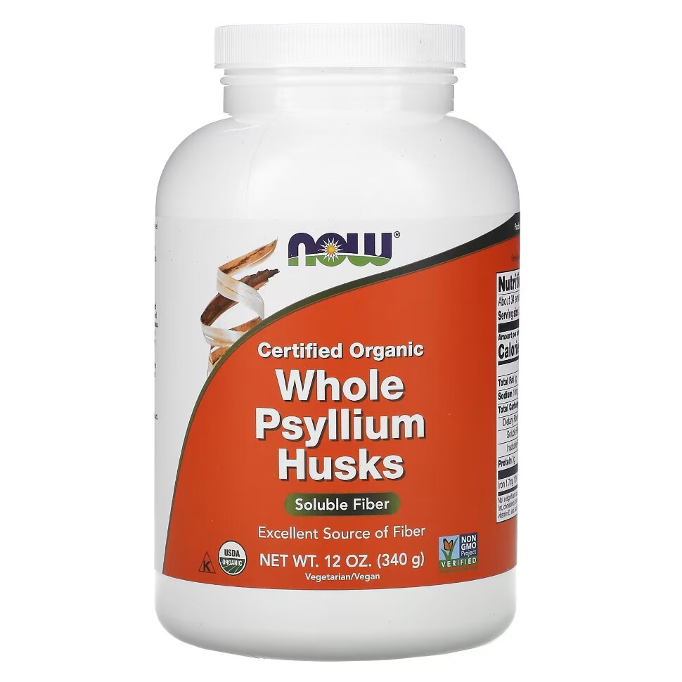 Клетчатка NOW Whole Psyllium Husk 340 гр (Нау Органическая шелуха подорожника 340 гр)