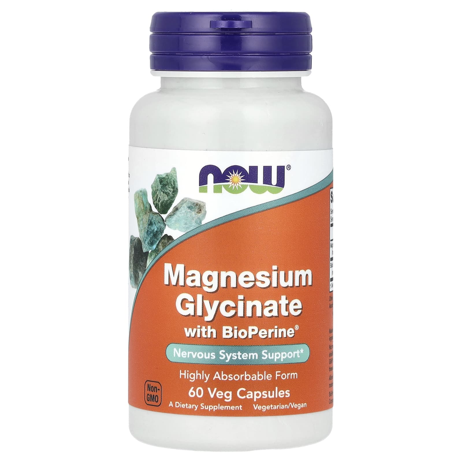 Магний NOW Magnesium Glycinate with bioperine 60 капс (Нау Магний Глицинат с перцем 60 капс)