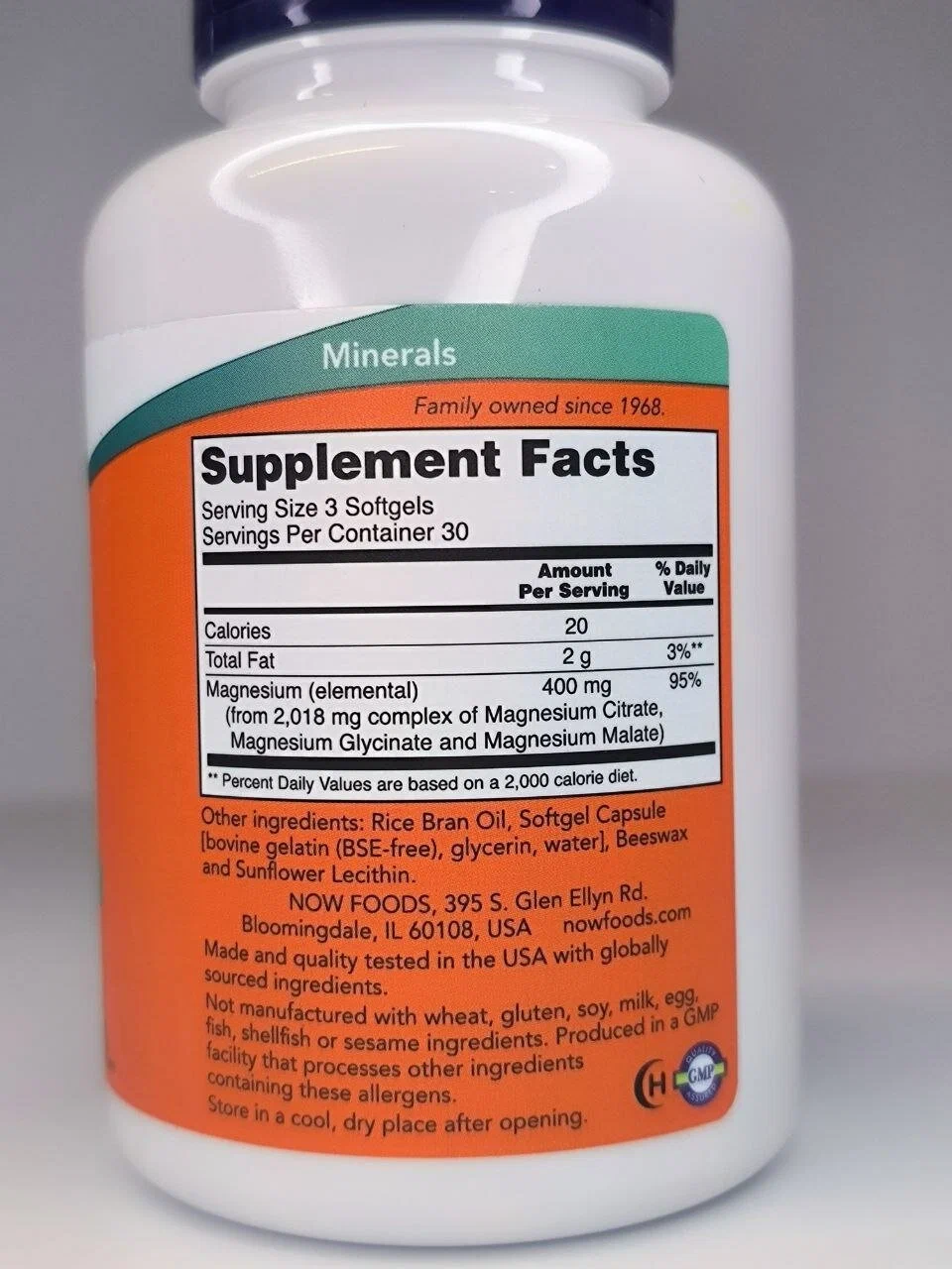 Магний NOW Magnesium Citrate 400 мг 90 софтгелс (Нау Магний Цитрат 400 мг 90 софтгелс)