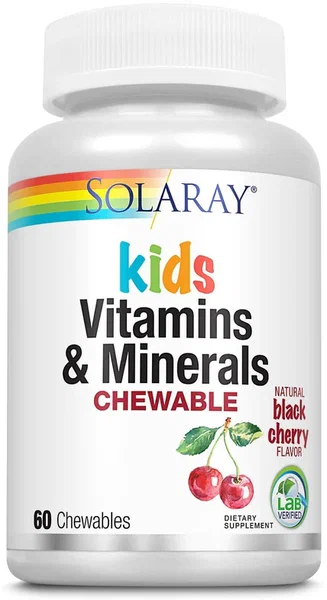 Детские витамины Solaray Kids Vitamins & Minerals 60 жев. таб (Соларей Детские витамины и минералы)