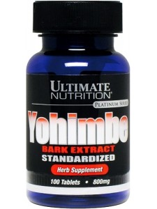 Йохимбин Ultimate Nutrition Yohimbe Extract 800 мг 100 таб (Ультимат Нутришин Йохимбе 800 мг )
